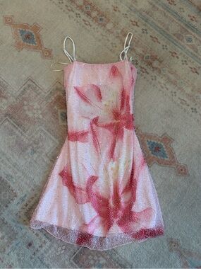 Pink Floral Slip Mini Dress